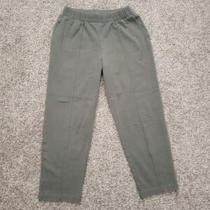 A New Day Knit Pants Trousers Olive Green Strait Leg Seam Size Small